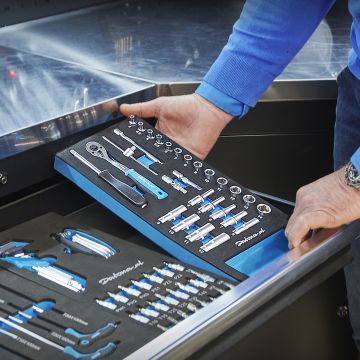 28-teiliges Steckschlüsselset 1/4" im Schaumstoffmodul - 4 bis 14 mm