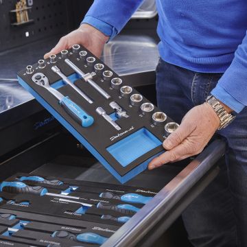 20-teiliges Steckschlüsselset 3/8" im Schaumstoffmodul - 8 bis 24 mm