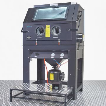 Druck-Sandstrahlkabine – 990 Liter + externe Absaugung 