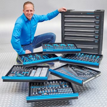 Werkzeugwagen Tech‑Line 80 cm + 273‑teiliges Werkzeugset