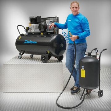 Strahlset komplett - Kompressor 200L/230V + Strahlkessel & Anschlussset