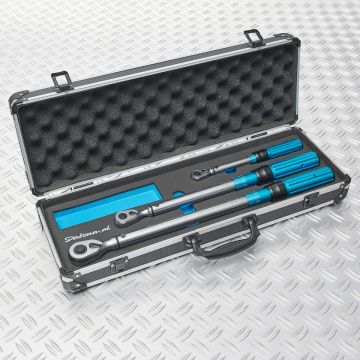 Drehmomentschlüssel-Set 3-teilig im Koffer - 5-220 Nm - 1/4", 3/8" und 1/2" Antrieb