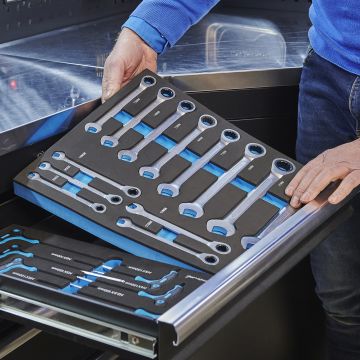 13-teiliger Ratschenring-Maulschlüsselsatz im Schaumstoffmodul - 8 bis 22 mm