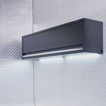 Hängeschrank 136 cm mit LED-Beleuchtung – breiter Oberschrank für die Werkstatt