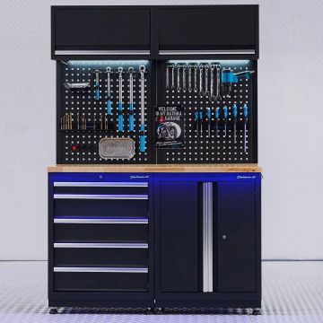 Werkstatteinrichtung PREMIUM Eiche mit Schrank und Schubladen - 135 cm