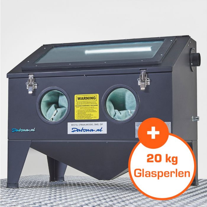 Sandstrahlkabine – 175 Liter + 20 kg Glasperlen