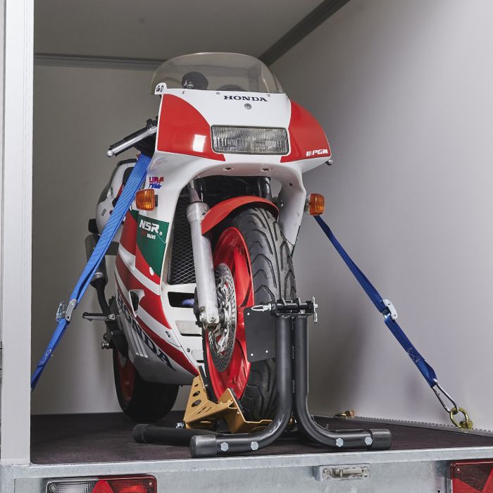 Motorradwippe für Motorräder mit Spanngurten - Schwarz