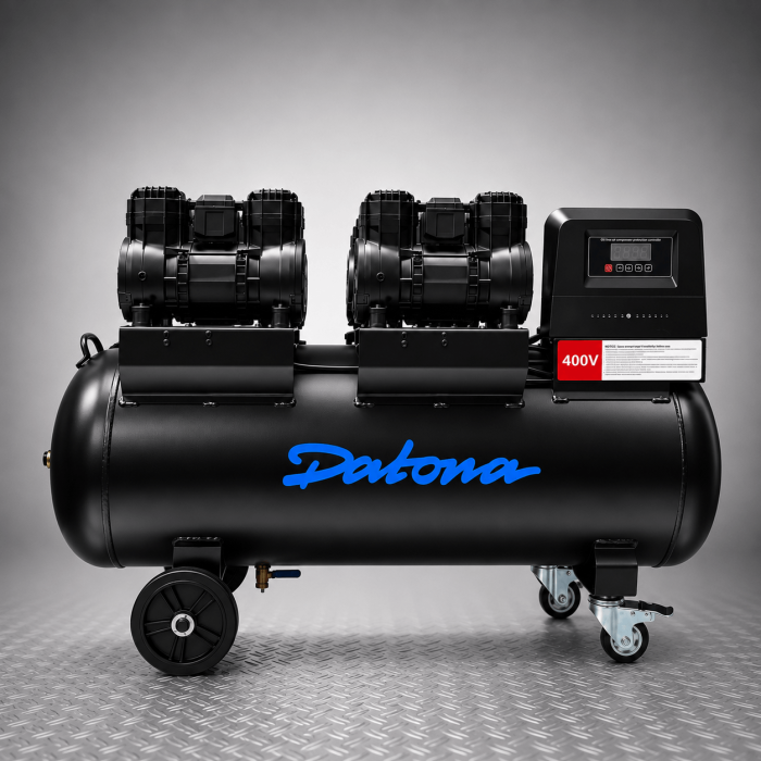 Leiser Kompressor 200 L - Ölfrei und fahrbar - 400 V