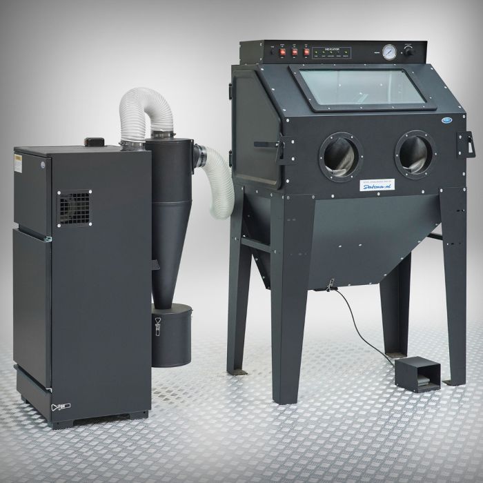 Sandstrahlkabine mit Absaugung - 350 Liter + externe Absaugung