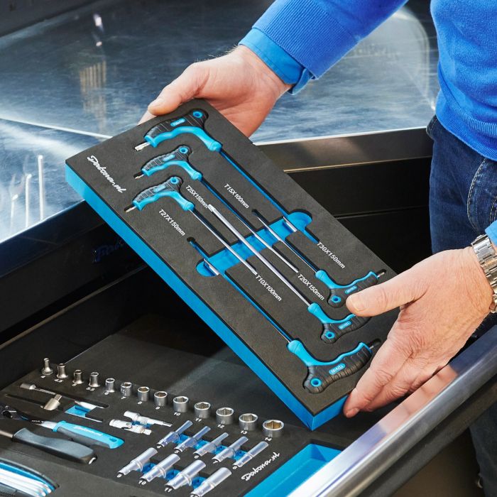6-teiliger Torx-Schraubendrehersatz mit T-Griff im "Pro"-Modul - T10 bis T30
